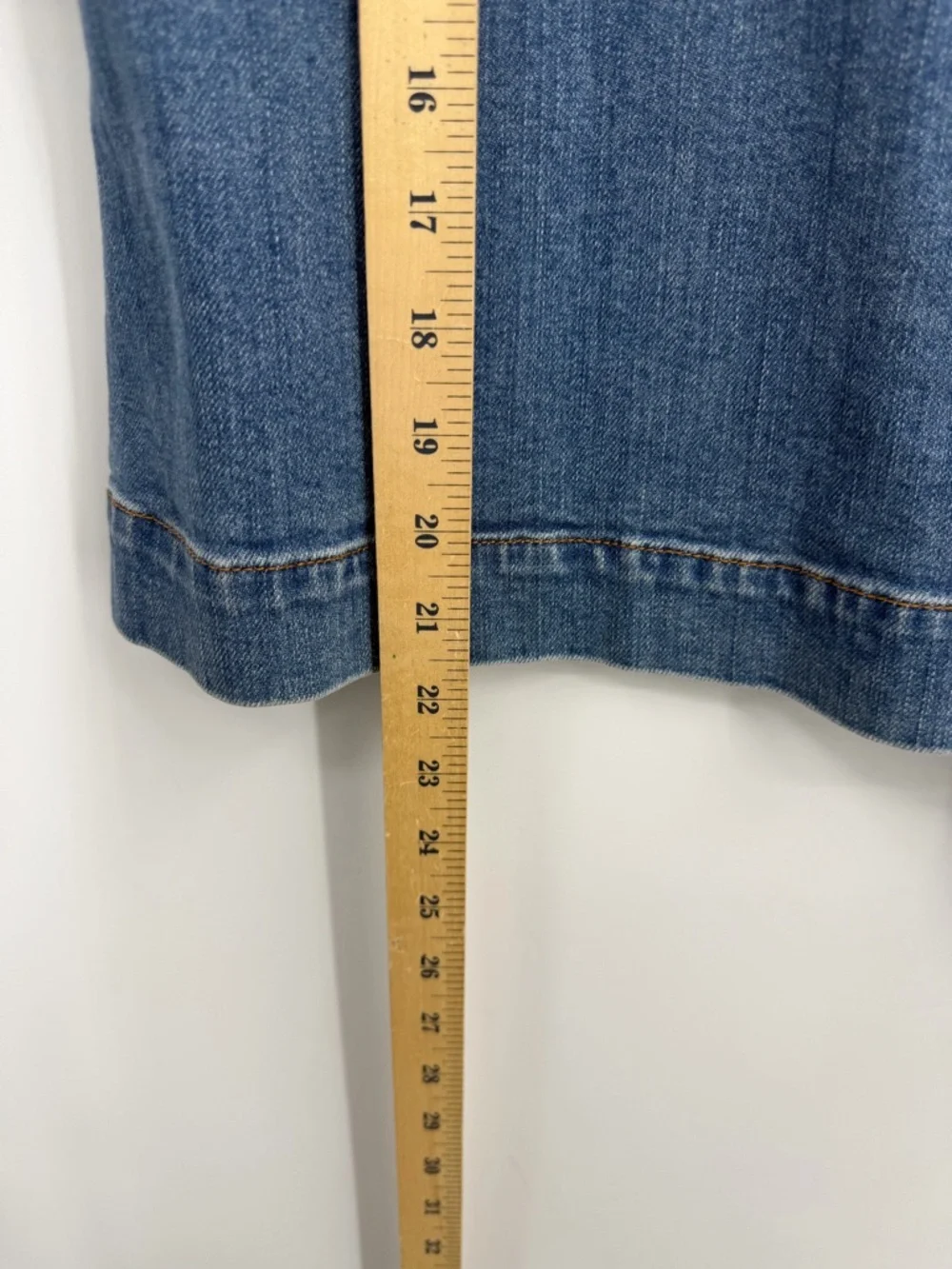 Ulla Johnson Tessie Denim Ruffle puff Sleeve Blouse Top mid wash sz 6